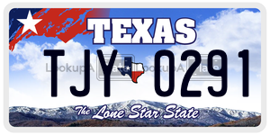 TJY0291 license plate in Texas