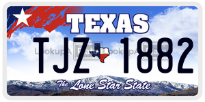 TJZ1882 license plate in Texas