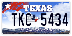 TKC5434 license plate in Texas