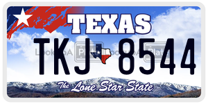 TKJ8544  license plate in TX