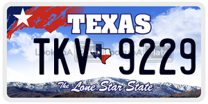 TKV9229 license plate in Texas