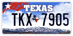 TKX7905 license plate in Texas