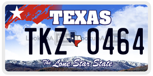 TKZ0464 license plate in Texas