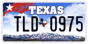 TLD0975 license plate in Texas