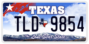 TLD9854 license plate in Texas