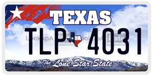 TLP4031 license plate in Texas