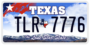 TLR7776 license plate in Texas
