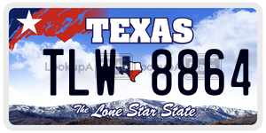 TLW8864  license plate in TX