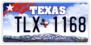TLX1168 license plate in Texas