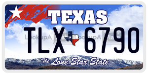 TLX6790  license plate in TX