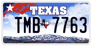 TMB7763 license plate in Texas
