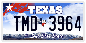 TMD3964  license plate in TX