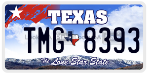 TMG8393 license plate in Texas