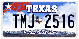 TMJ2516 license plate in Texas