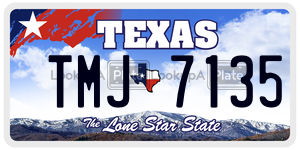 TMJ7135 license plate in Texas