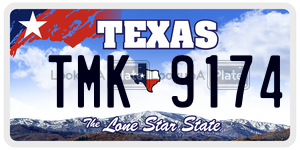 TMK9174 license plate in Texas