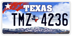 TMZ4236 license plate in Texas