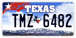 TMZ6482 license plate in Texas