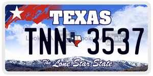 TNN3537 license plate in Texas
