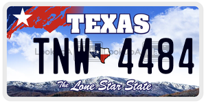 TNW4484 license plate in Texas
