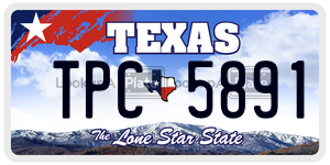 TPC5891  license plate in TX