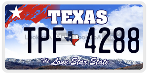 TPF4288 license plate in Texas