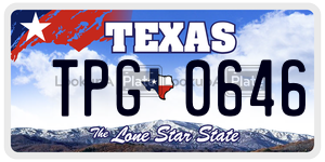 TPG0646  license plate in TX