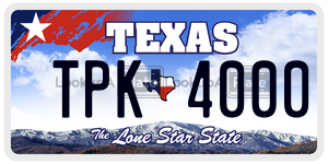 TPK4000 license plate in Texas