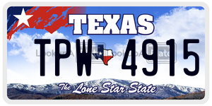 TPW4915  license plate in TX
