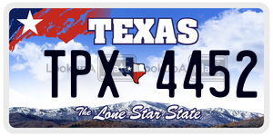 TPX4452 license plate in Texas