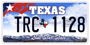 TRC1128 license plate in Texas