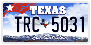 TRC5031  license plate in TX