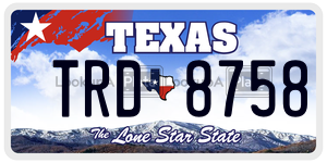 TRD8758 license plate in Texas