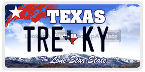 TREKY license plate in Texas