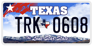 TRK0608 license plate in Texas