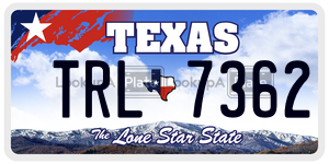 TRL7362 license plate in Texas