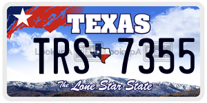 TRS7355  license plate in TX