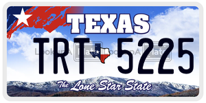 TRT5225 license plate in Texas