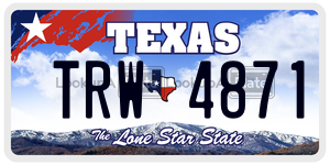 TRW4871 license plate in Texas