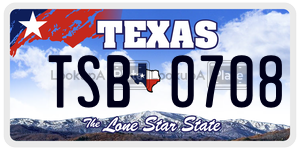 TSB0708 license plate in Texas