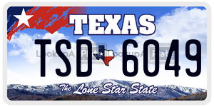 TSD6049 license plate in Texas