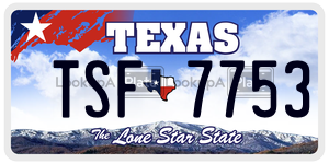 TSF7753 license plate in Texas