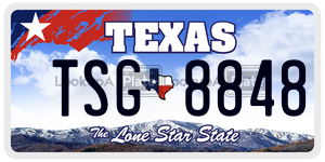 TSG8848 license plate in Texas