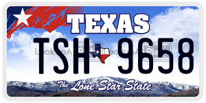 TSH9658  license plate in TX
