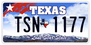 TSN1177 license plate in Texas