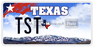 TST license plate in Texas