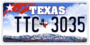 TTC3035 license plate in Texas