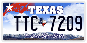 TTC7209 license plate in Texas