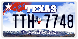 TTH7748  license plate in TX