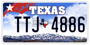 TTJ4886 license plate in Texas